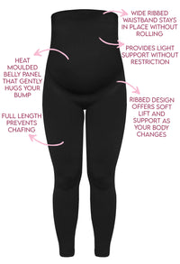 Maternity Leggings with Tummy Support - 2 Pack