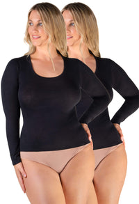 Superfine 100% Cotton Long Sleeve Top - 2 Pack