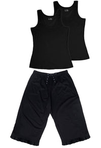 100% Cotton 3/4 Pant and Tank Tops Pajama Set