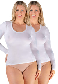Superfine 100% Cotton Long Sleeve Top - 2 Pack