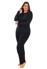 Bamboo Long Sleeve Pajama Set - Black