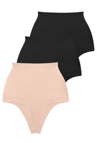 High Waist Shaping Thong - 3 Pack