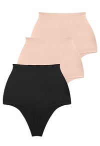 High Waist Shaping Thong - 3 Pack