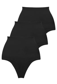 High Waist Shaping Thong - 3 Pack
