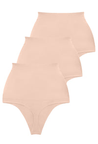 High Waist Shaping Thong - 3 Pack