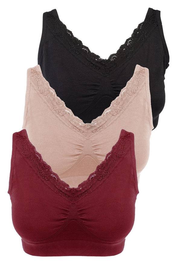 Lace Minimizer Wire Free Bra - 3 Pack
