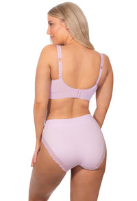Lace Minimizer Wire Free Bra & Lace High Cut Brief Set