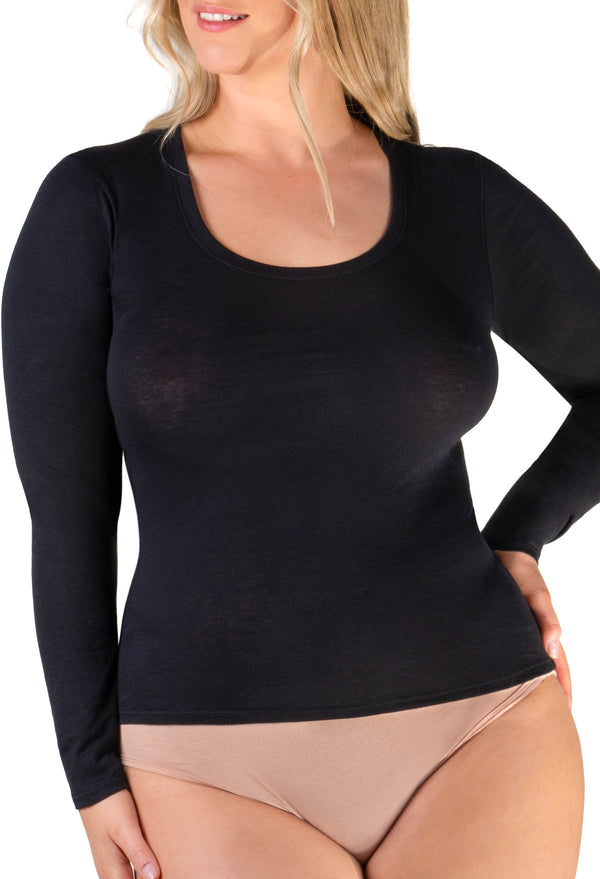 Superfine 100% Cotton Long Sleeve Top - 2 Pack