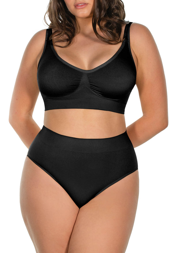 Minimizer Wire Free Bra And Contour High Cut Brief Set