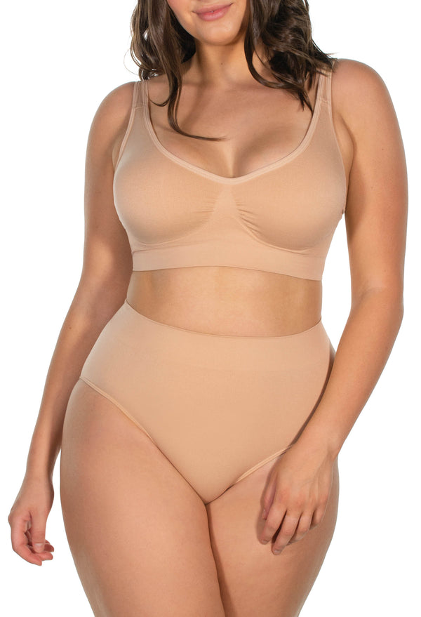 Minimizer Wire Free Bra And Contour High Cut Brief Set