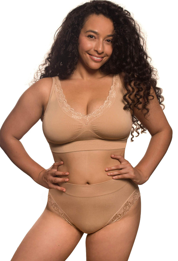 Lace Minimizer Wire Free Bra - Travel Bra 3 Pack