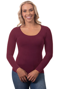 Bamboo Long Sleeve Top - 3 Pack Pacific Blue, Khaki, Wine Red
