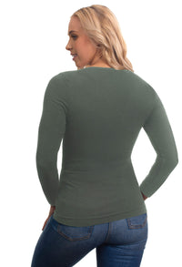 Bamboo Long Sleeve Top - 3 Pack Pacific Blue, Khaki, Wine Red