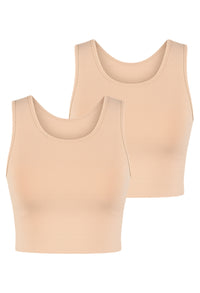 Cotton Chest Binder Crop Tank - 2 Pack