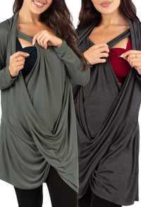 Bamboo Soft Drape Nursing Top - 2 Pack