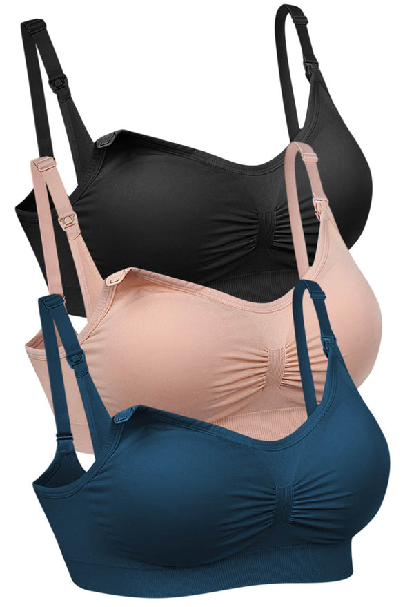 Bamboo Wire Free Maternity & Nursing Bra - Fancy 3 Pack