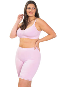 Anti Chafing Lace Midi Cotton Rich Shorts | Lilac Snow