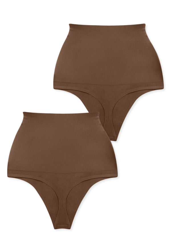 Chocolate High Waist Shaping Thong 