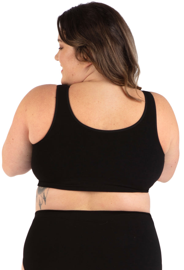 Bamboo Padded Front Closure Wire Free Bra - 3 Pack