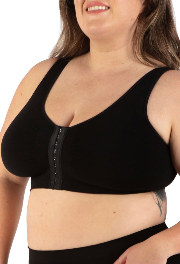 Bamboo Padded Front Closure Wire Free Bra - 3 Pack