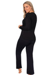 Bamboo Long Sleeve Top and Flare Pants Pajama Set