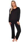 Bamboo Long Sleeve Top and Flare Pants Pajama Set