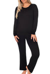 Bamboo Long Sleeve Top and Flare Pants Pajama Set