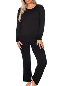 Bamboo Long Sleeve Top and Flare Pants Pajama Set