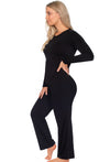 Bamboo Long Sleeve Top and Flare Pants Pajama Set