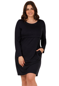 Bamboo Long Sleeve Maternity & Nursing Dress