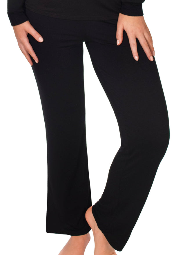 Bamboo Long Sleeve Top and Flare Pants Pajama Set