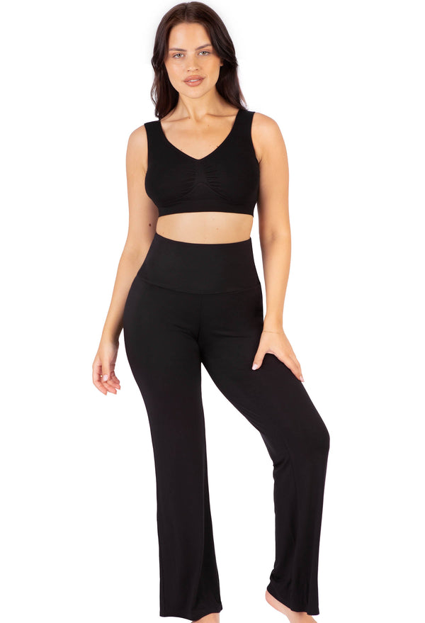 Bamboo Long Sleeve Top and Flare Pants Pajama Set