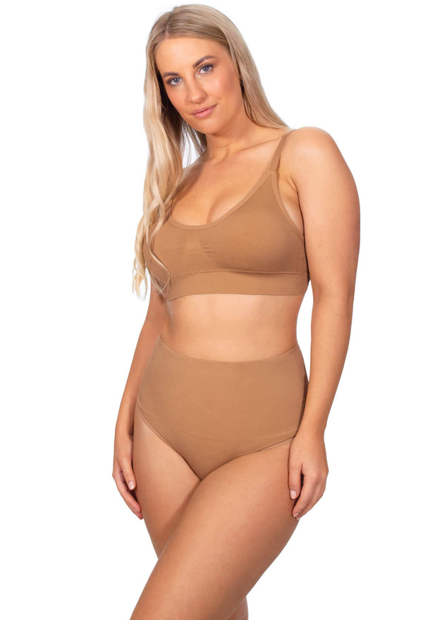 Tan High Waist Shaping Thong 