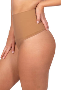 Tan High Waist Shaping Thong 