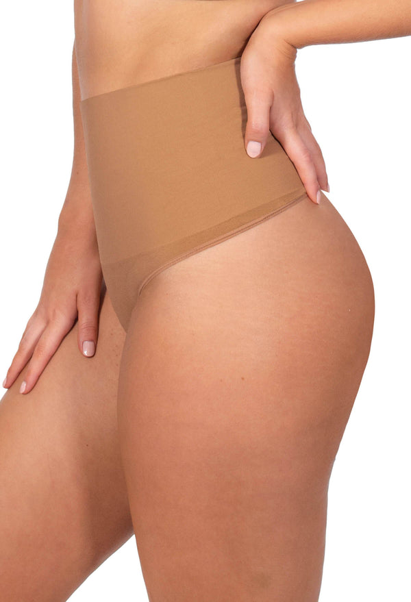 Tan High Waist Shaping Thong 