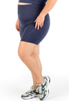 Plus Size Seamless High Waist Midi Biker Shorts
