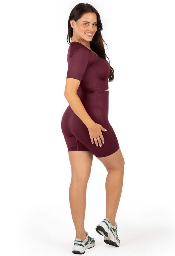 Square Neck Short Sleeve Crop Top - 3 Pack