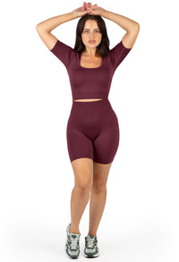 Square Neck Short Sleeve Crop Top - 3 Pack
