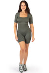 Square Neck Short Sleeve Crop Top - 3 Pack