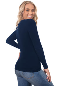 Bamboo Long Sleeve Top - 3 Pack Pacific Blue, Khaki, Wine Red