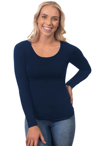 Bamboo Long Sleeve Top - 3 Pack Pacific Blue, Khaki, Wine Red