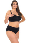 Black Bamboo Nursing Bra + High Cut Undies Set