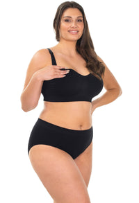 Bamboo Nursing Bra + High Cut Undies Black Set