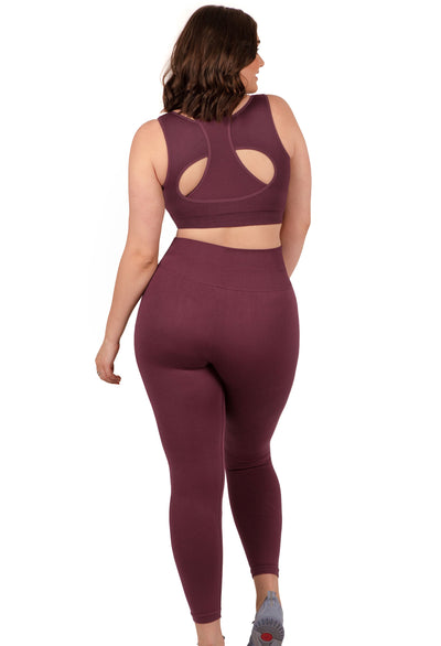 Plus Size Triple-layer Support Racer & High Waist Full Length Leggings