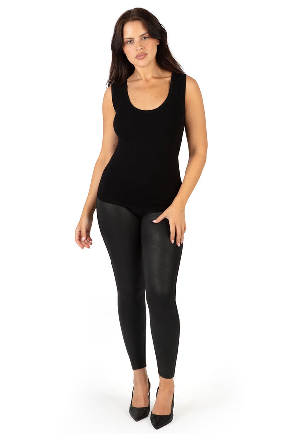 Black sleek Faux Leather Leggings