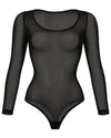 Powermesh Control Sheer Long Sleeve Thong Bodysuit