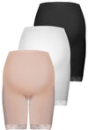 Maternity Anti Chafing High Rise Long Cotton Rich Shorts - 3 Pack