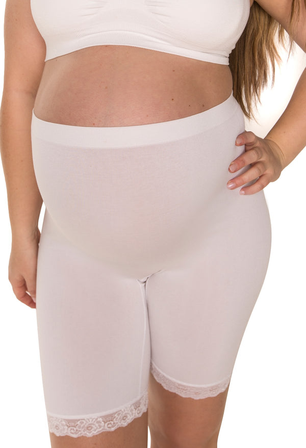 Maternity Anti Chafing High Rise Long Cotton Rich Shorts - 3 Pack