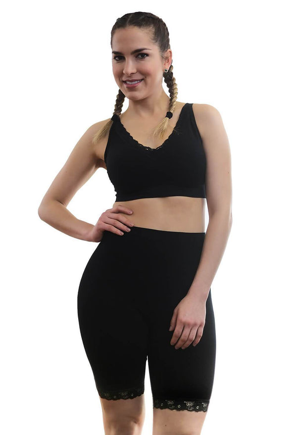 Travel Essential Anti Chafing High Rise Long Cotton Rich Shorts