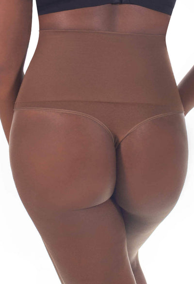 Chocolate High Waist Shaping Thong 